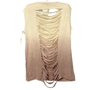 Mini Young Fabulous & Broke Girls Sz 6 Mauve & Cream Sliced Back Top NEW